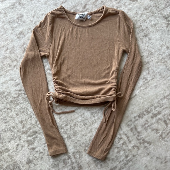 Princess Polly Tops - Princess Polly Tan Long Sleeve Top